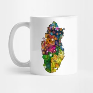 Spirograph Patterned Qatar Municipalities Map Mug